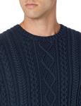 Men's Cotton Fisherman Cable Crewneck Sweater - Navy