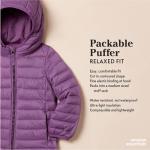 Girls' Navy Packable Water-Resistant Puffer Jacket