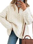 Cozy Oversized Cable Knit Pullover for Women