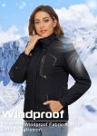 TACVASEN Women's Waterproof Ski Jacket - Black L