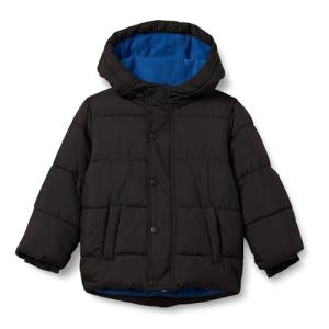 Boys' Black Heavyweight Hooded Puffer Jacket