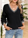 Dokotoo Women's Casual V Neck Knit Sweater