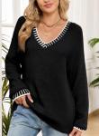 Dokotoo Women's Casual V Neck Knit Sweater