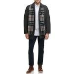 Dockers Men's Charcoal Wool Blend Coat with Scarf