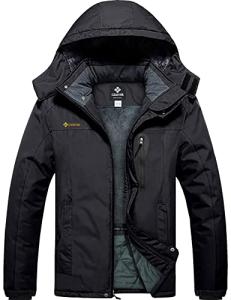 GEMYSE Men's Waterproof Ski Jacket - Black