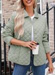 Plus Size Seagrass Quilted Winter Jacket for Women
