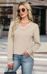 Plus Size V Neck Lightweight Fall Sweater 2XL