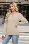 Plus Size V Neck Lightweight Fall Sweater 2XL