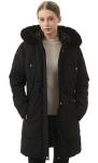 Women's Waterproof Fleece-Lined Puffer Coat with Hood
