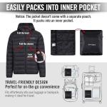 Men's Lightweight Packable Puffer Jacket with Hood