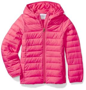 Girls' Lightweight Water-Resistant Hooded Puffer Jacket