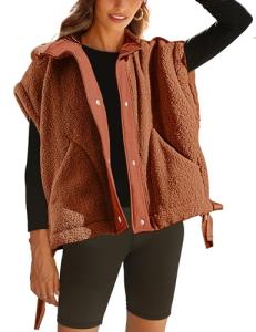 Athlisan Women's Sherpa Fleece Vest with Pockets