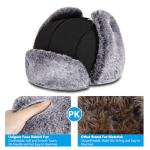 Unigear Winter Trapper Hat for Men Women, Faux Fur Ushanka Trooper Hat for Hunting Skiing with Detachable Face Mask Black