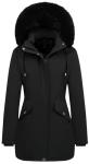Women's Winter Puffer Coat with Detachable Fur Hood