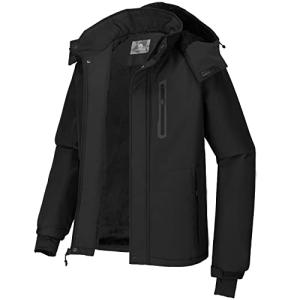 Men's Waterproof Ski Jacket with Detachable Hood