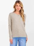ANRABESS Women's Wool Crewneck Sweater - Apricot