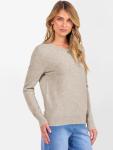 ANRABESS Women's Wool Crewneck Sweater - Apricot
