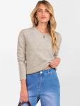 ANRABESS Women's Wool Crewneck Sweater - Apricot