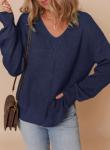 Dokotoo Women's Oversized V-Neck Knit Sweater