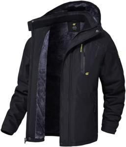 Men's Black Waterproof Snowboard Jacket, 3X-Large