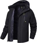 Men's Black Waterproof Snowboard Jacket, 3X-Large