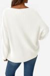 Women's Oversized Off-The-Shoulder V-Neck Sweater
