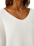Women's Oversized Off-The-Shoulder V-Neck Sweater