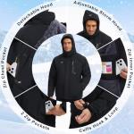 Men's Black Waterproof Snowboard Jacket, 3X-Large