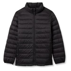 Boys' Water-Resistant Packable Puffer Jacket, Black