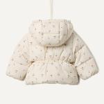 Girls' Ivory Cherries Water-Resistant Hooded Puffer Jacket