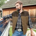 Men's Insulated Waxed Cotton Western Work Vest