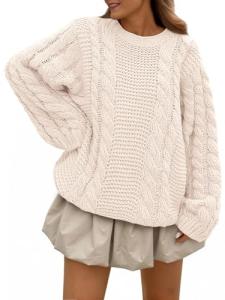 Cozy Oversized Cable Knit Sweater for Women