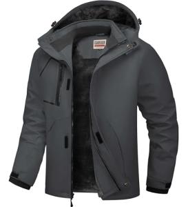 WULFUL Men's Waterproof Ski Jacket with Hood