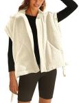 Women's Oversized Sherpa Fleece Vest with Pockets