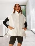 Women's Oversized Sherpa Fleece Vest with Pockets