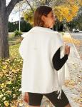 Women's Oversized Sherpa Fleece Vest with Pockets