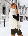 Women's Oversized Sherpa Fleece Vest with Pockets