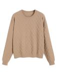 ZAFUL Women's Oversized Cable Knit Crewneck Sweater