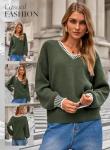 Dokotoo Women’s V Neck Oversized Fall Sweater