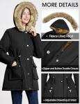 HEEKPEK Women's Hooded Fleece-Lined Winter Parka