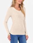 ANRABESS Women's Lightweight V-Neck Ribbed Sweater