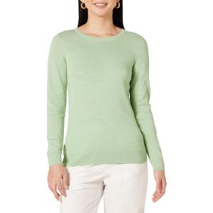 Lightweight Long-Sleeve Crewneck Sweater in Light Jade
