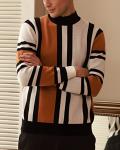 Men's Vintage 90s Striped Mockneck Pullover Sweater