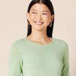 Lightweight Long-Sleeve Crewneck Sweater in Light Jade