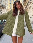 Flygo Women's Oversized Lightweight Quilted Jacket - Green