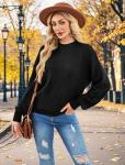 Trendy Black Turtleneck Chunky Sweater for Women