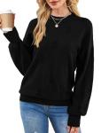 Trendy Black Turtleneck Chunky Sweater for Women