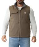 TUAOVA Men's Brown Waterproof Fleece-Lined Vest
