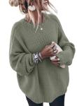 Womens Oversized Casual Long Sleeve Mock Neck Sweater