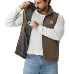 TUAOVA Men's Brown Waterproof Fleece-Lined Vest